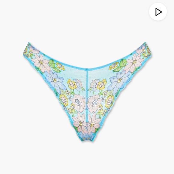 SavageXFenty-Mod Poppy Unlined Lace Balconette Bra & Lace Brazilian Panty (set) - Picture 4 of 10